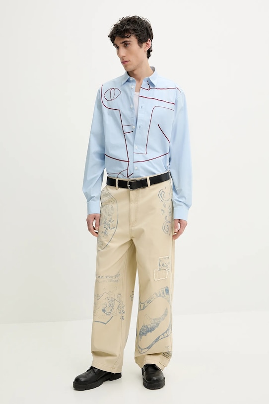 Desigual koszula bawełniana EMBRO 25SMCW01 niebieski SS25