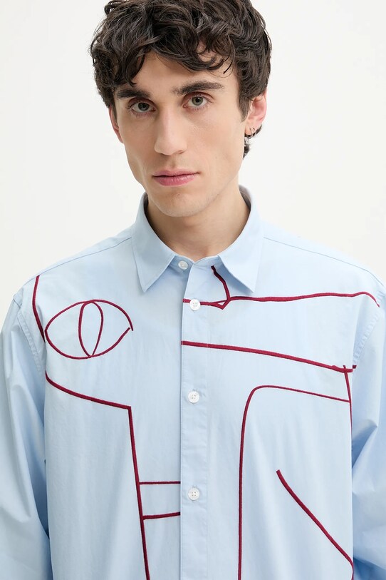 Desigual koszula bawełniana EMBRO niebieski 25SMCW01