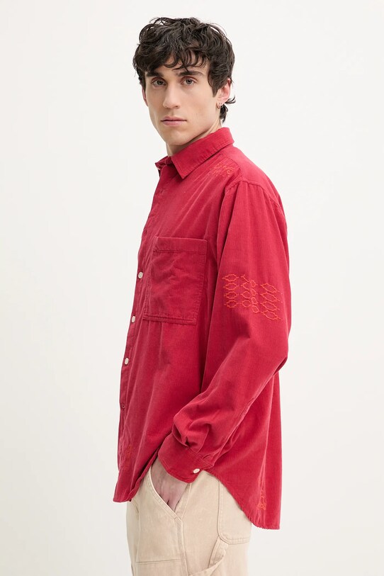 Manšestrová košile Desigual CORDUROY 25SMCW04 červená