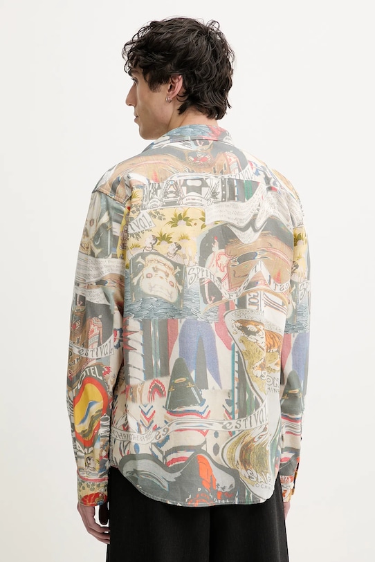 Дрехи Памучна риза Desigual COLOR 25SMCW10 сив