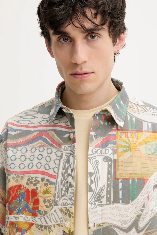 Desigual koszula bawełniana COLOR multicolor 25SMCW10