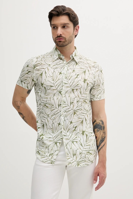 Guess cămașă RAYON scurt verde M5GH75.WD4Z2