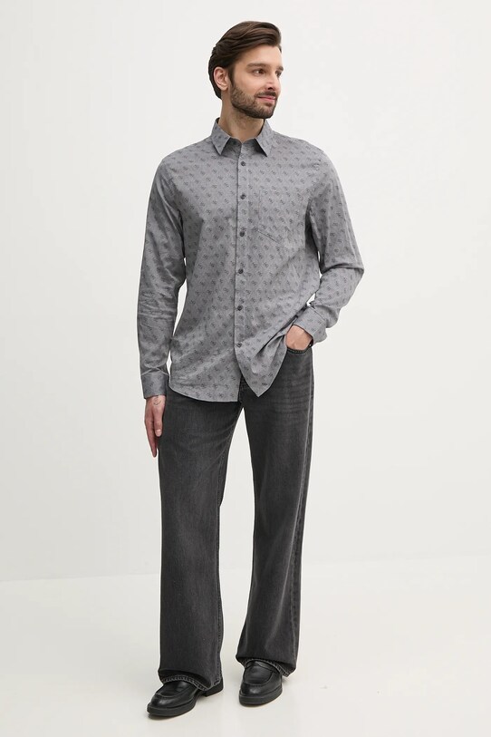 Guess cămașă JACQUARD M5GH65.WFXX1 gri SS25