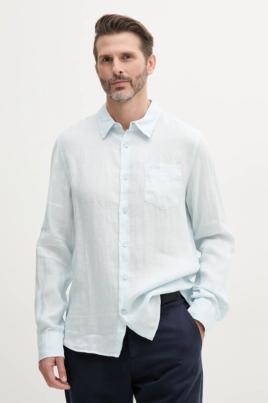 Guess cămașă de in NAPA albastru M5GH73.WH3J0