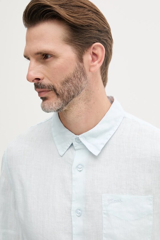 Guess cămașă de in NAPA M5GH73.WH3J0 albastru