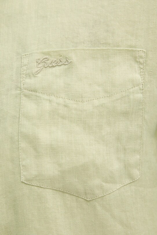 Πουκάμισο από λινό Guess NAPA M5GH73.WH3J0 πράσινο