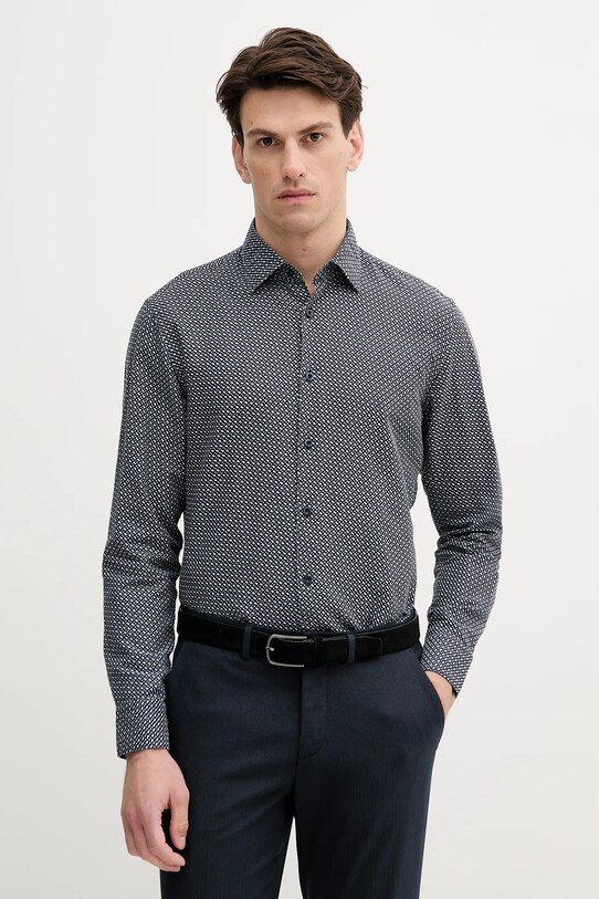 BOSS cămașă de in casual bleumarin 50539532