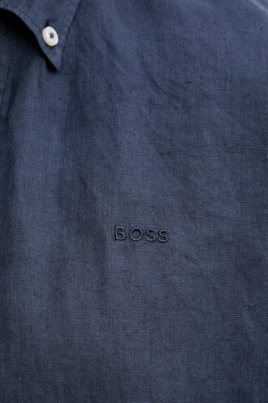 BOSS koszula lniana 50520283 granatowy