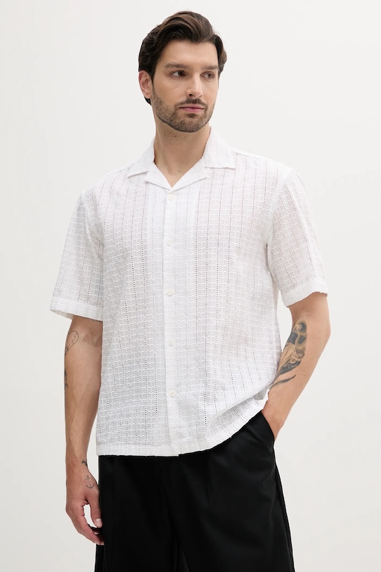 BOSS cămașă din bumbac uni alb 50539236
