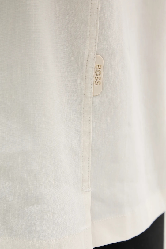 Lněná košile BOSS 50539918 béžová