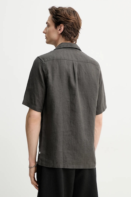 Odzież Samsoe Samsoe koszula lniana OSCAR M23100038 szary