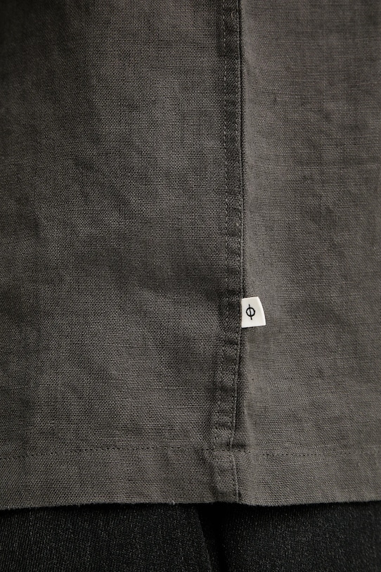 Samsoe Samsoe koszula lniana OSCAR M23100038 szary