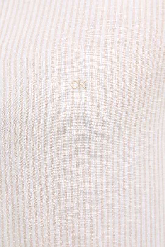 Calvin Klein koszula lniana K10K109332 beżowy