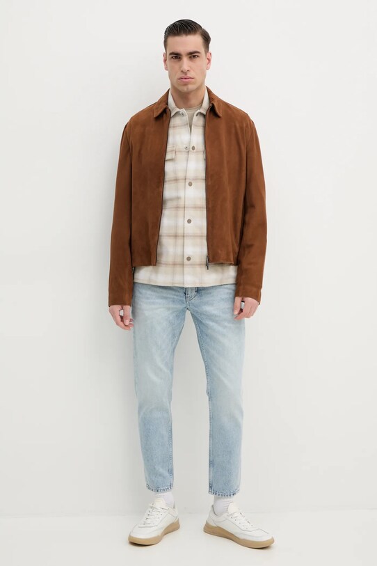 Calvin Klein koszula bawełniana K10K114446 beżowy SS25