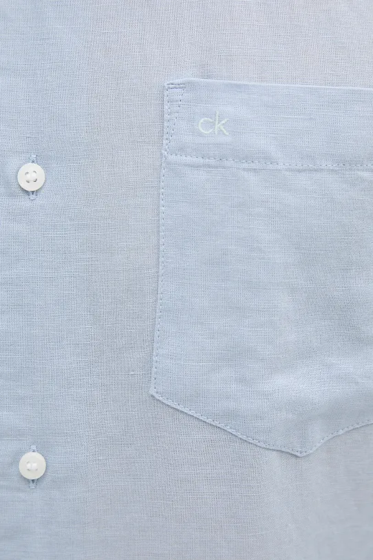 Calvin Klein koszula lniana K10K114488 niebieski