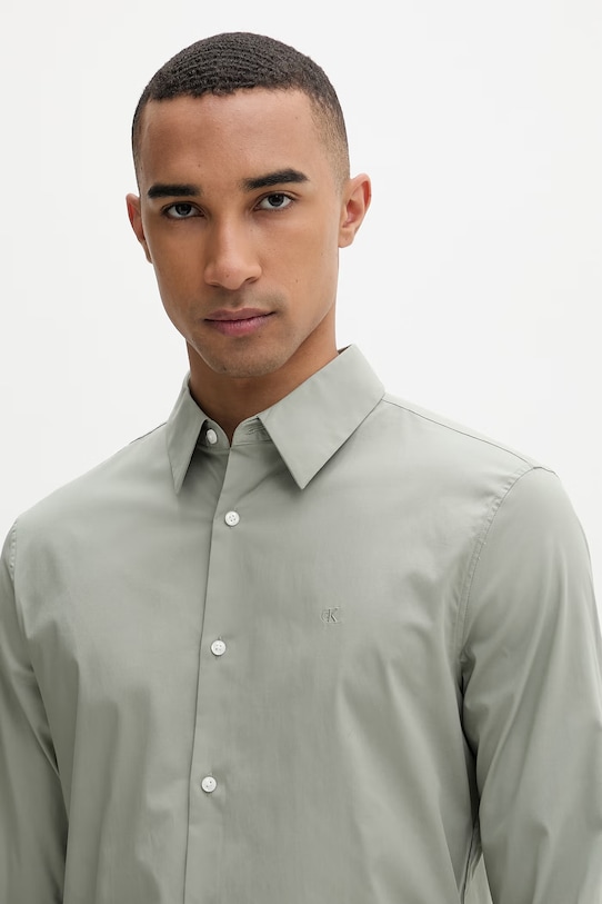 Calvin Klein košulja za muškarce s pamukom zelena LV04LB145G