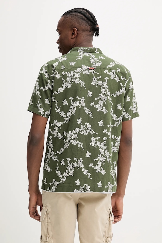 Oblečenie Košeľa s prímesou kašmíru Superdry M4010793A.2EF zelená