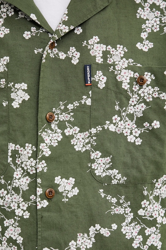 Košeľa s prímesou kašmíru Superdry M4010793A.2EF zelená