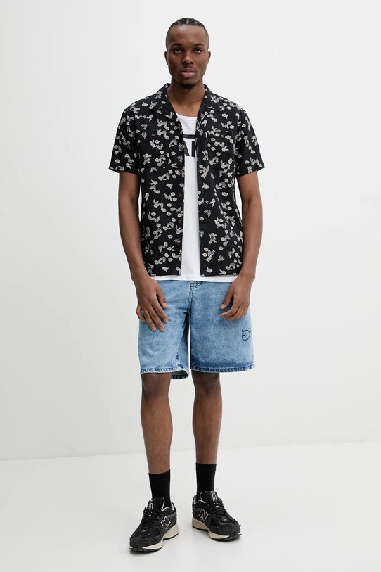 Superdry camasa din amestec de in M4010793A.F8M negru SS25