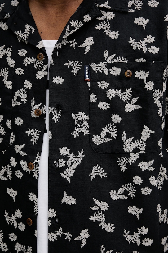 Superdry camicia in lino misto M4010793A.F8M nero