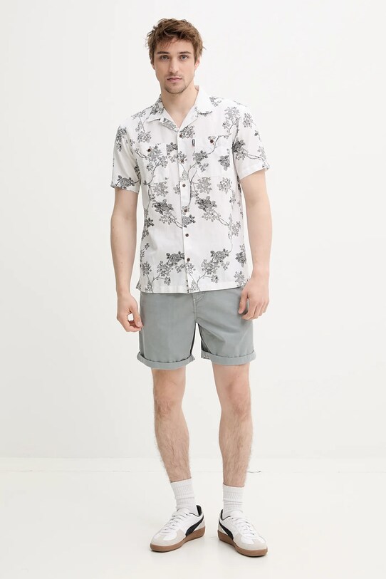 Superdry cămașă din amestec de in M4010793A.F8N alb SS25