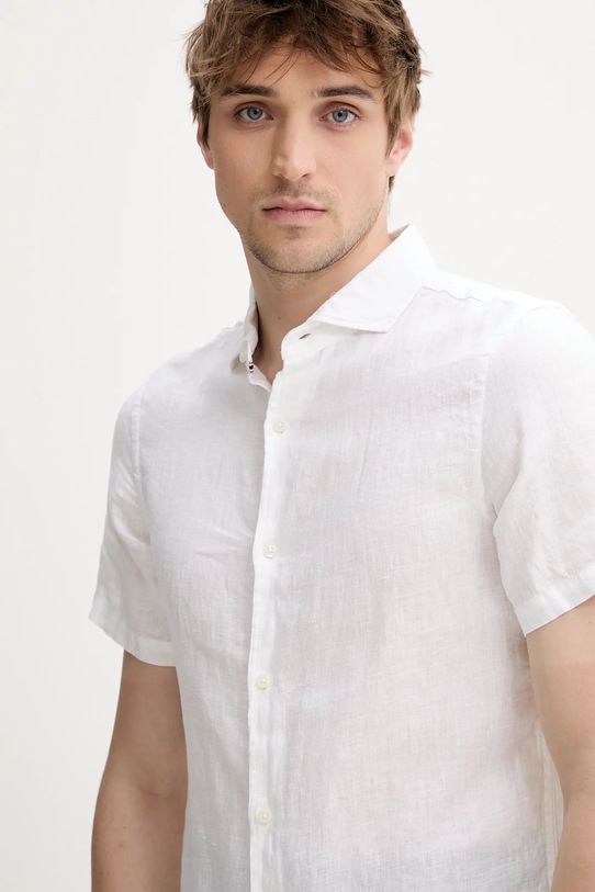 Superdry cămașă de in alb M4010937A.01C