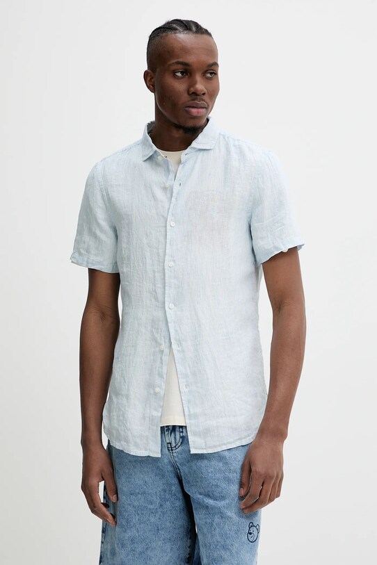 Superdry camasa de in cu modele albastru M4010937A.F5Q