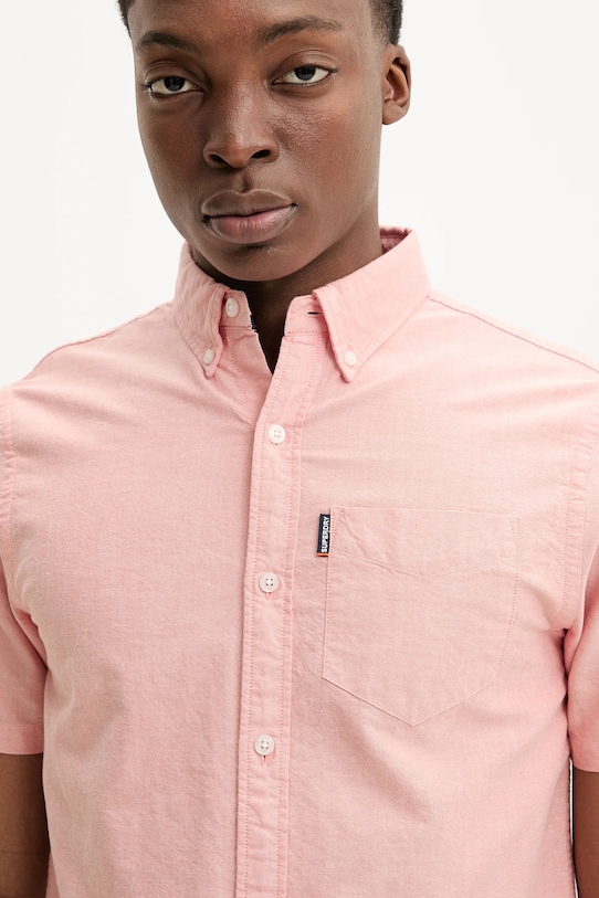 Bavlněná košile Superdry růžová M4010944A.F5M