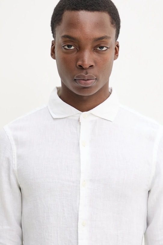 Ľanová košeľa Superdry biela M4010995A.01C