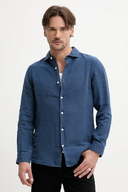 Superdry camasa de in lung bleumarin M4010995A.11S