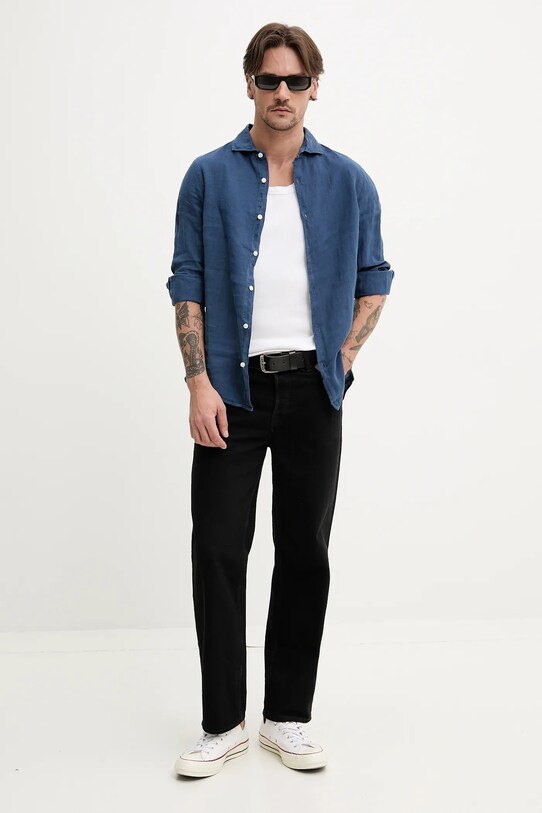 Superdry camasa de in M4010995A.11S bleumarin SS25