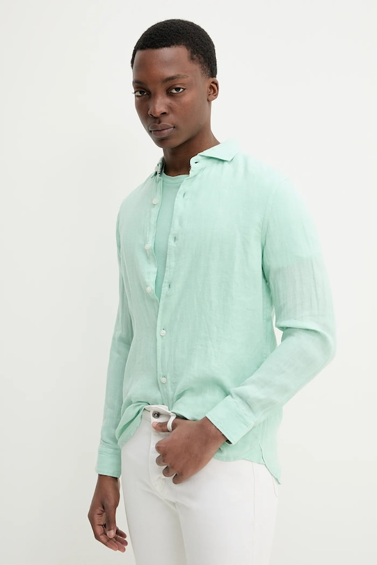 Сорочка з льону Superdry casual зелений M4010995A.2OK