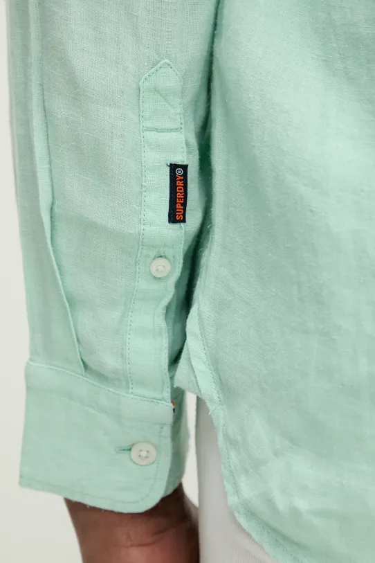 Superdry cămașă de in M4010995A.2OK verde