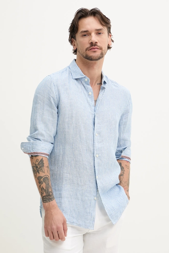 Lanena košulja Superdry regular plava M4010995A.FWJ