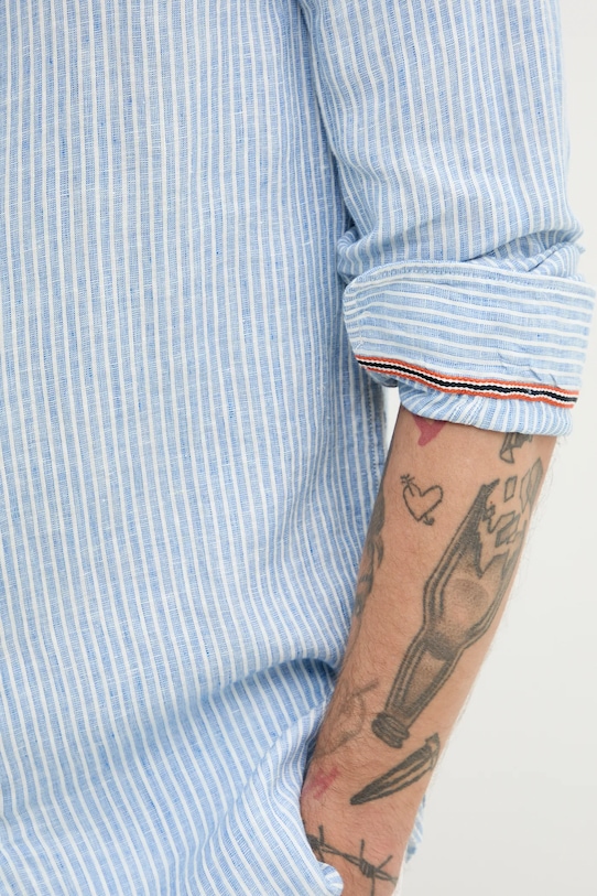 Lanena košulja Superdry M4010995A.FWJ plava