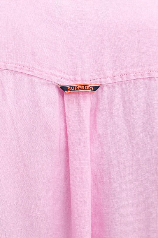 Lněná košile Superdry růžová M4010995A.RJ4