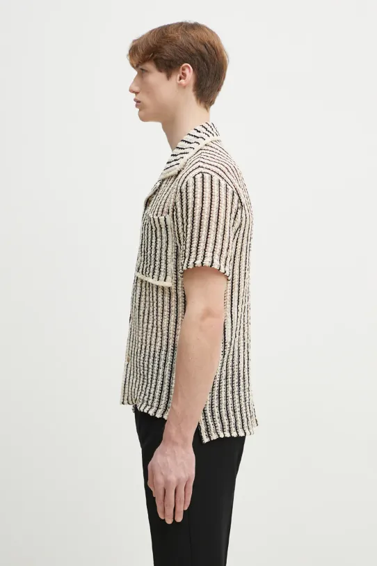 Košile Andersson Bell Sheer Stripe Knit atb1235m béžová SS25