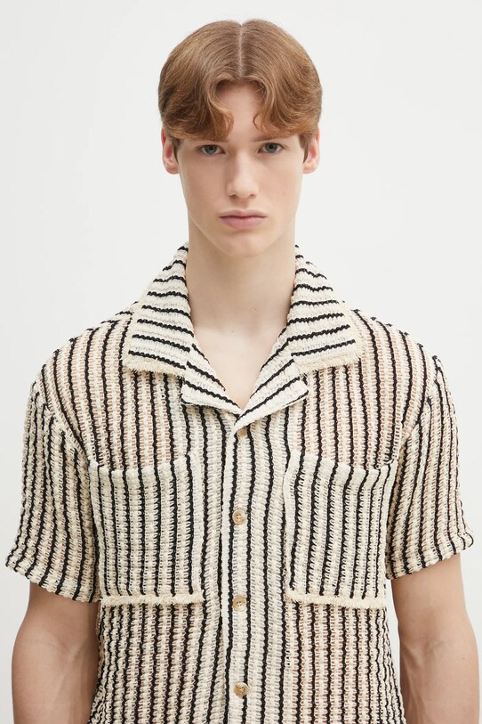 Риза Andersson Bell Sheer Stripe Knit бежов atb1235m