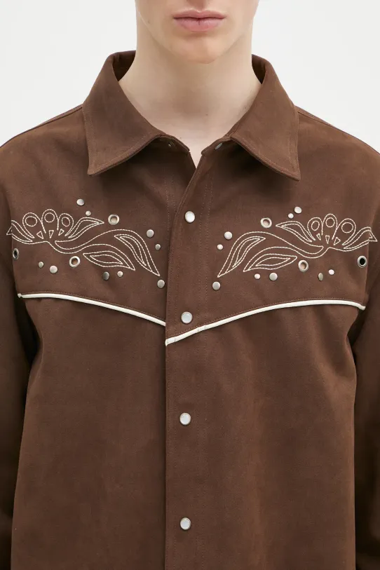 Košeľa Andersson Bell Lemmans Faux-Suede hnedá atb1237m