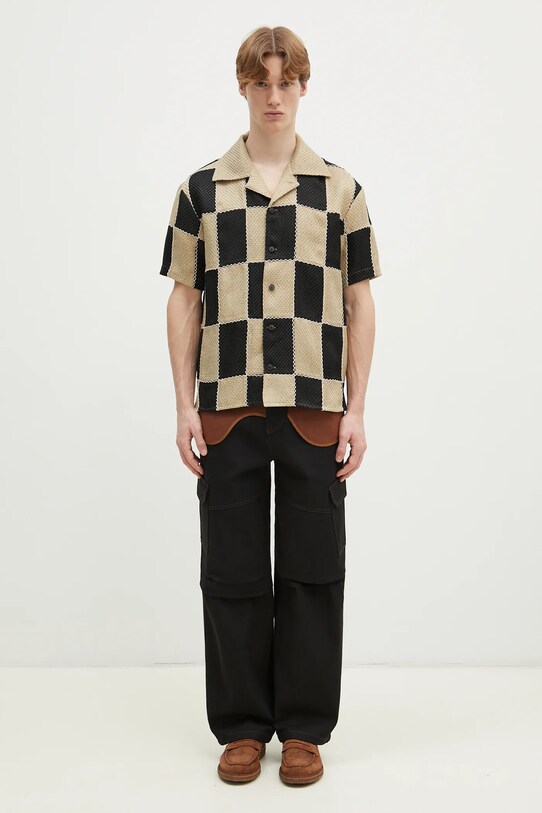 Andersson Bell koszula Patchwork Open Collar atb1233m beżowy