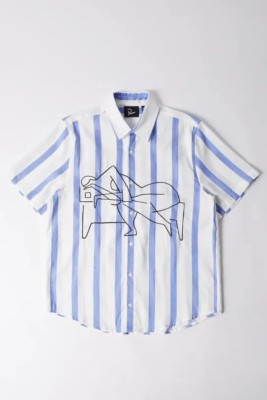 by Parra camicia di lino Sleep now cotone blu 53240