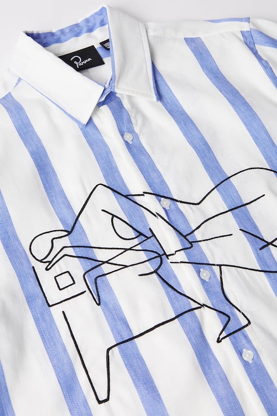 Abbigliamento by Parra camicia di lino Sleep now 53240 blu