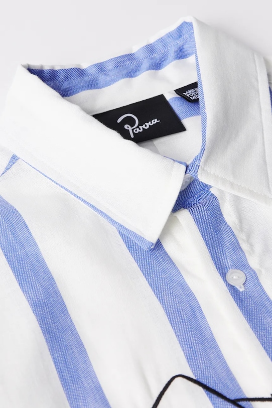 by Parra camicia di lino Sleep now blu 53240