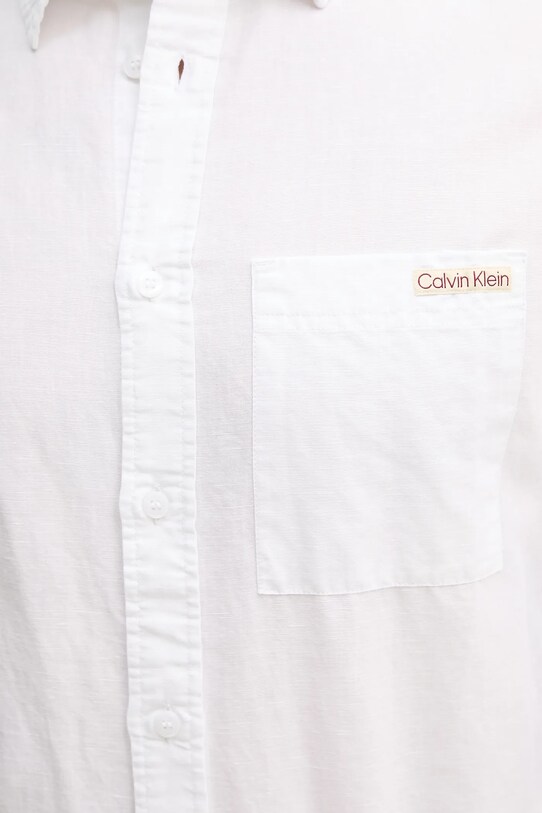 Ľanová košeľa Calvin Klein Jeans biela J30J327295