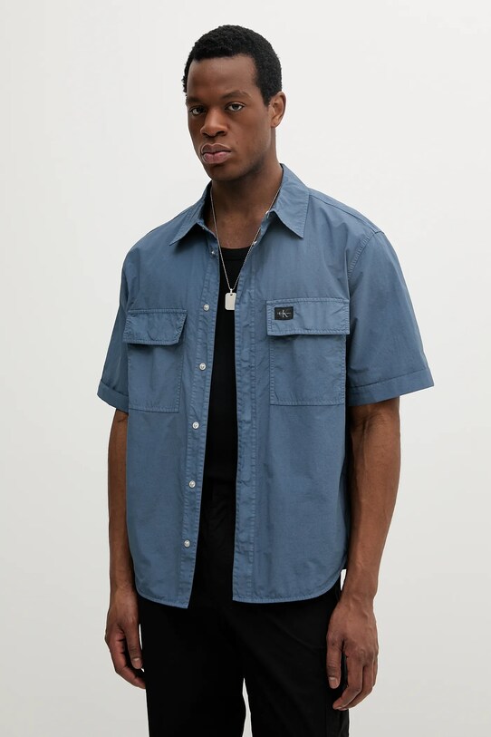 Košeľa Calvin Klein Jeans relaxed modrá J30J327299