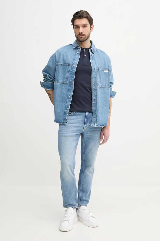 Calvin Klein Jeans cămașă jeans J30J327511 albastru SS25