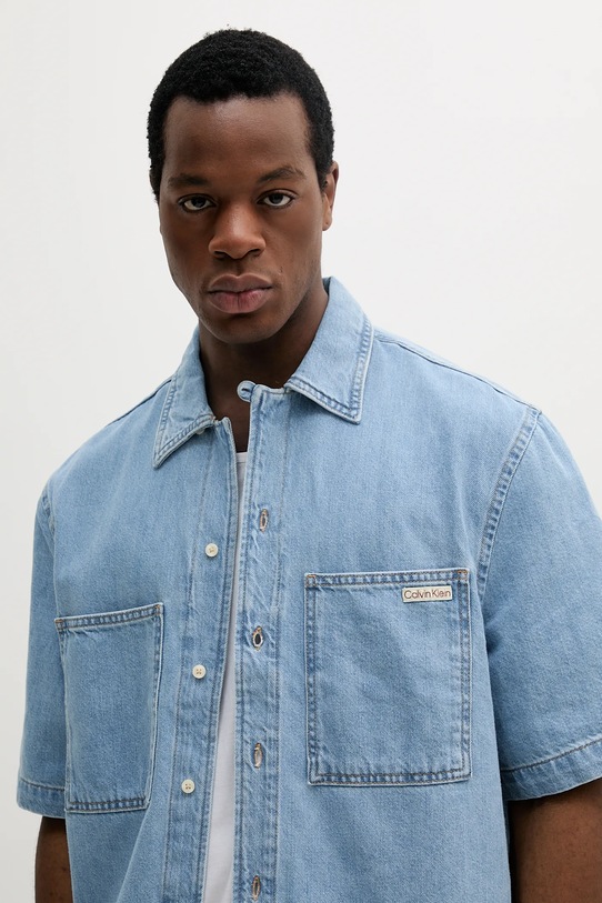 Τζιν πουκάμισο Calvin Klein Jeans μπλε J30J327512