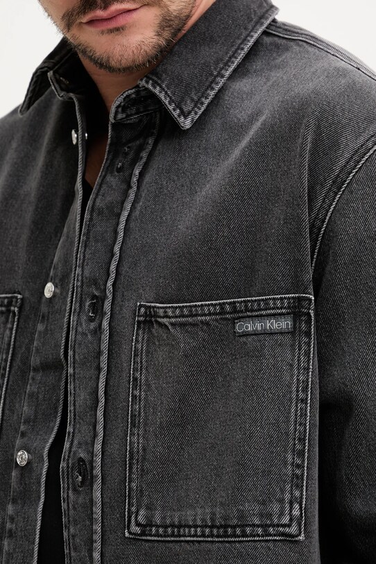 Džínová košile Calvin Klein Jeans J30J327558 šedá