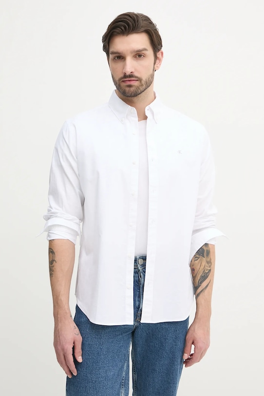 Košulja Calvin Klein Jeans večernje bijela LV040EM125