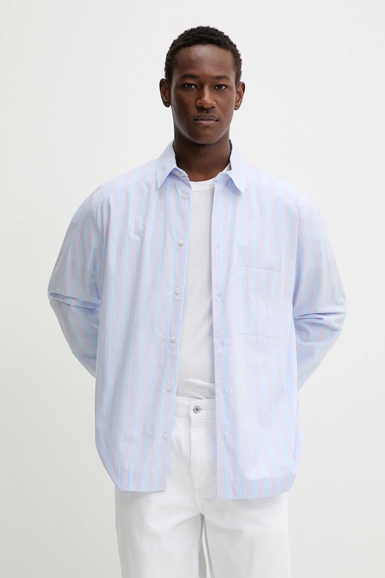 Βαμβακερό πουκάμισο Won Hundred casual μπλε 3557.14268